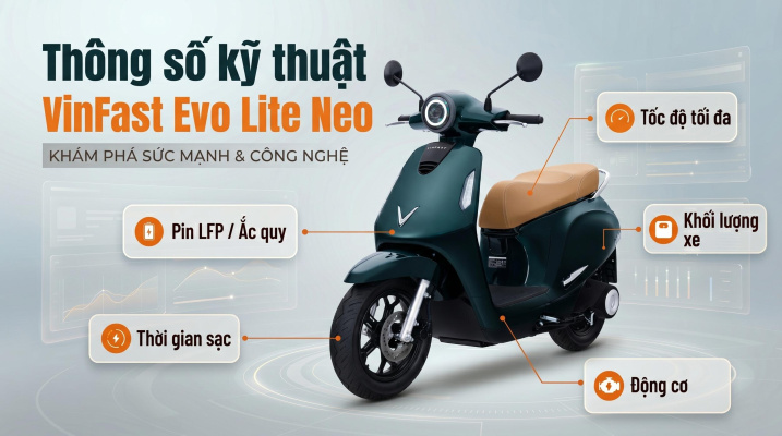 Thông Số Kỹ Thuật Xe Máy Điện VinFast Evo Lite Neo Chi Tiết 2026