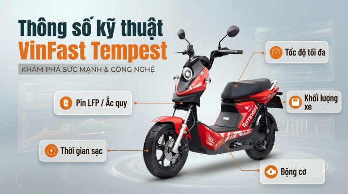 Thông Số Kỹ Thuật Xe Máy Điện VinFast Tempest Chi Tiết Nhất